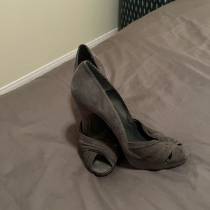 Stuart Weitzman Grey Suede Heels